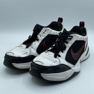 Nike Air Monarch IV Men's White Black Red 415445-101 Casual Shoes Size 10.5